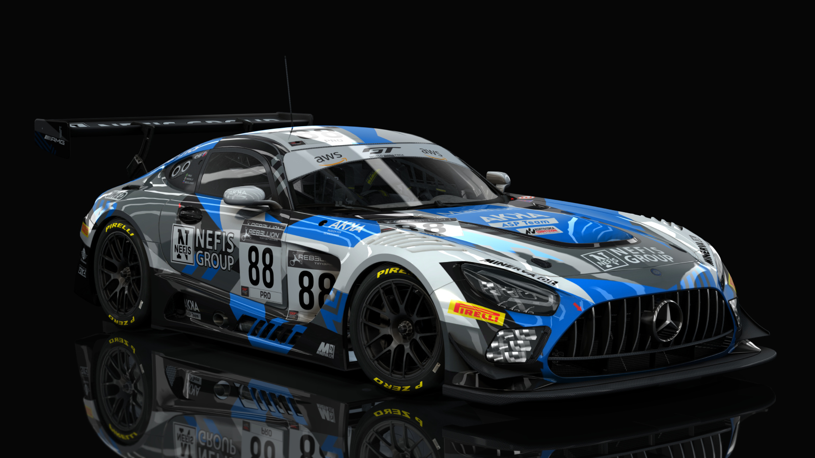 AMG GT3 EVO, skin Akka #88 Imola