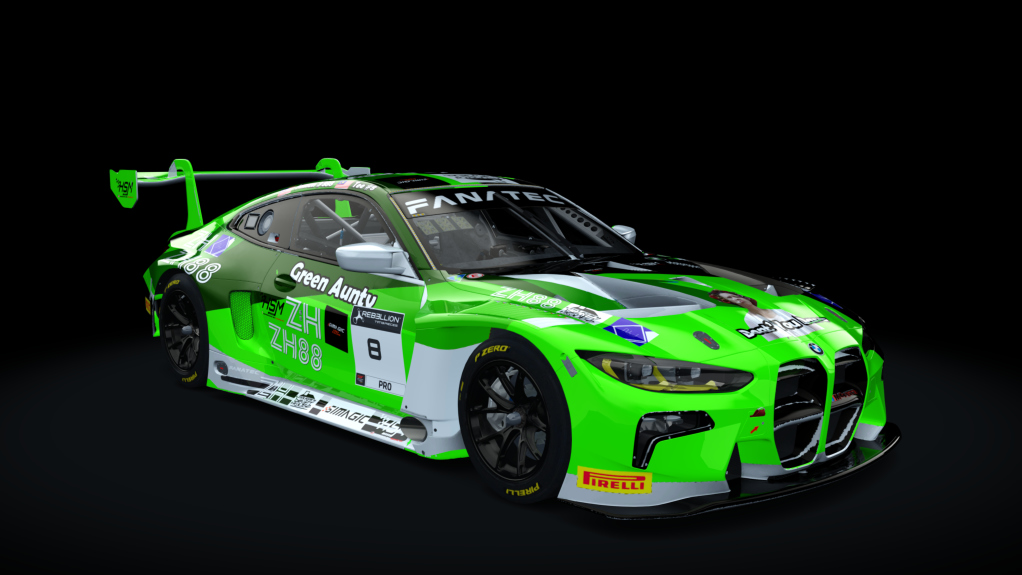 EW GT3 - BMW M4, skin Green Aunty Skin 8 888 Tee & Jensen