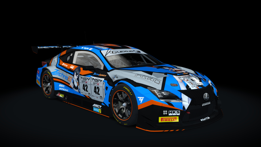 EW GT3 - LEXUS RC F, skin HSM GT3 - #42 TechnoBurst Racing