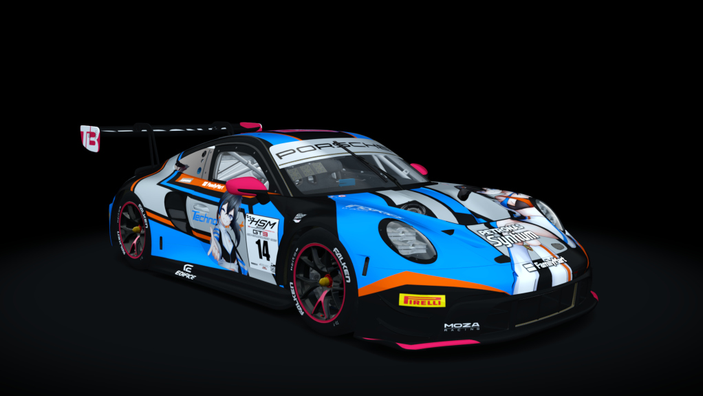 EW GT3 - PORSCHE 992 GT, skin HSM GT3 - #14 TechnoBurst.02