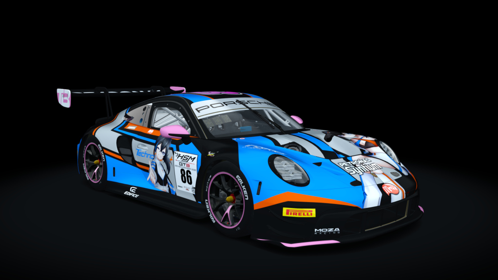 EW GT3 - PORSCHE 992 GT, skin HSM GT3 - #86 TechnoBurst.02