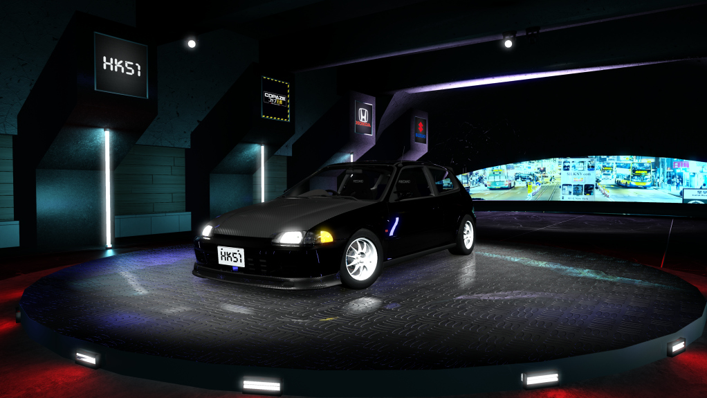 HK51 P1 Honda Civic EG6, skin Flint Black Metallic