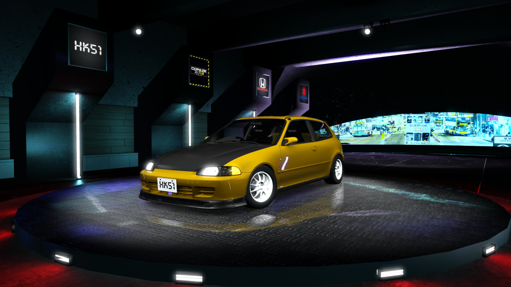 HK51 P1 Honda Civic EG6, skin Yellow Bahama