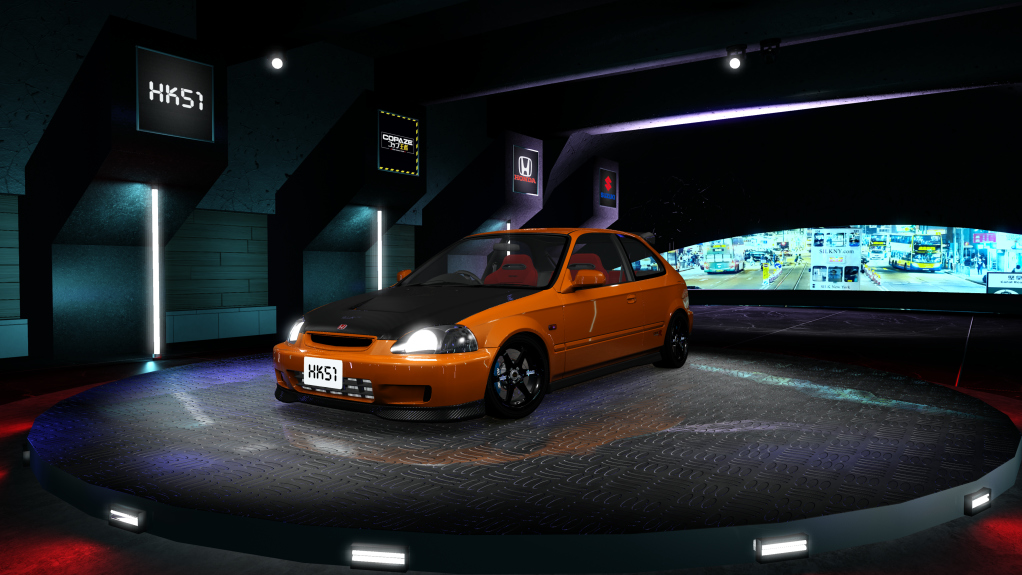 HK51 P1 Honda Civic EK9, skin 12_Orange