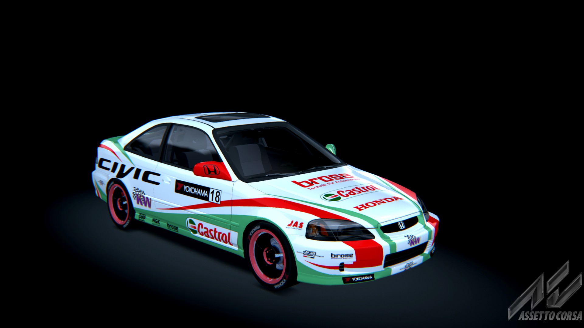 Honda Civic Si '99, skin Castrol_Black