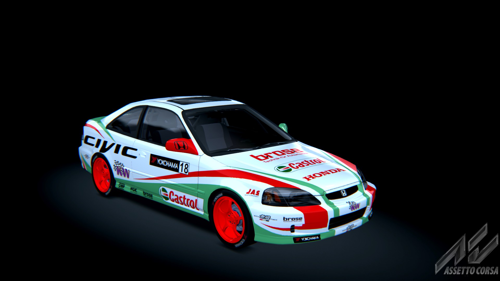 Honda Civic Si '99, skin Castrol_Red