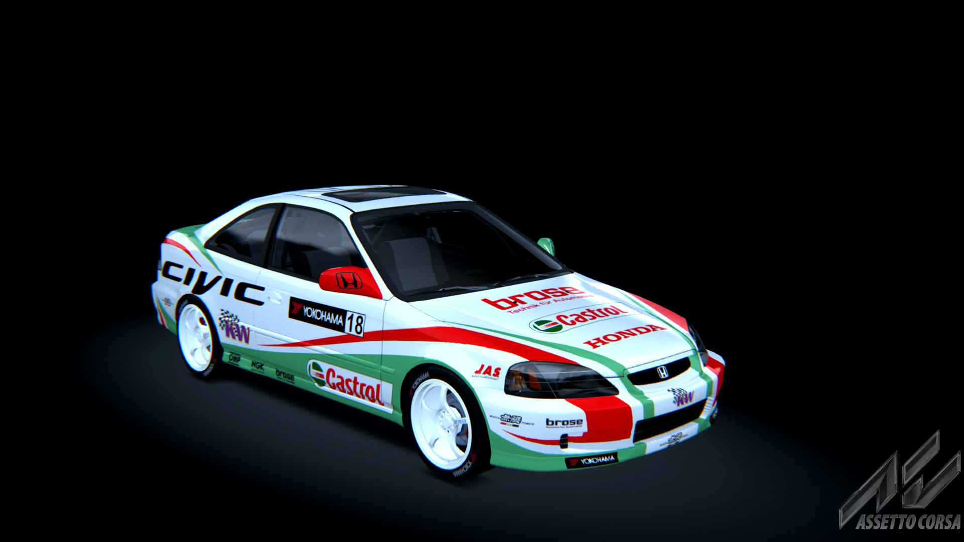 Honda Civic Si '99, skin Castrol_White