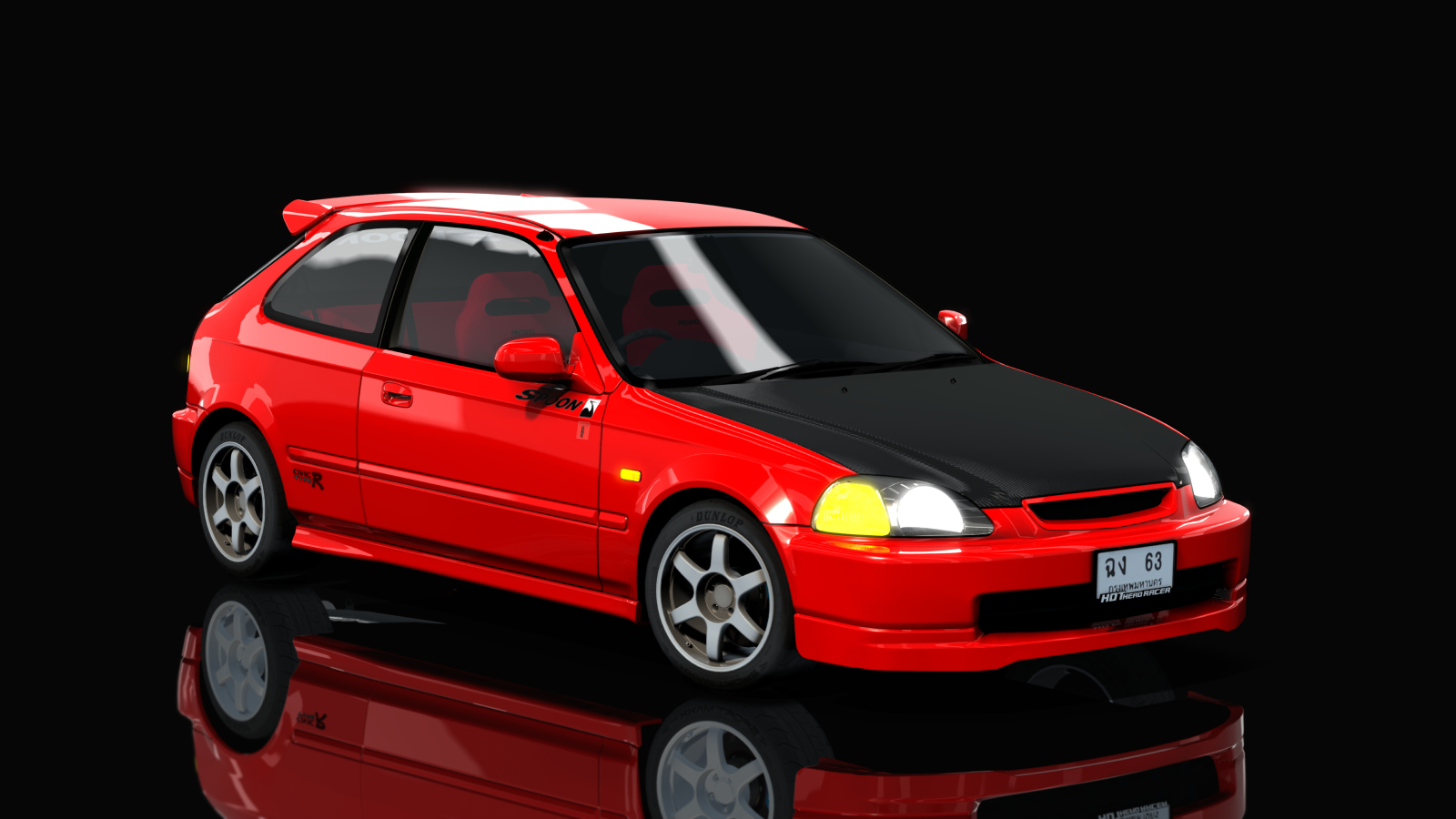 HOTHEAD21 Honda Civic EK9, skin Red