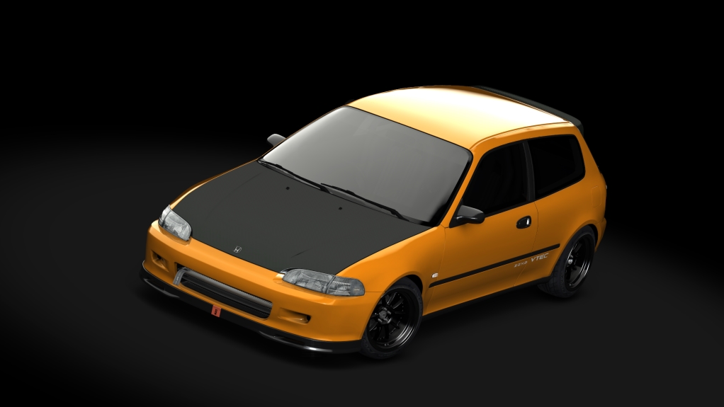 MSR Honda Civic EG6, skin Yellow on black