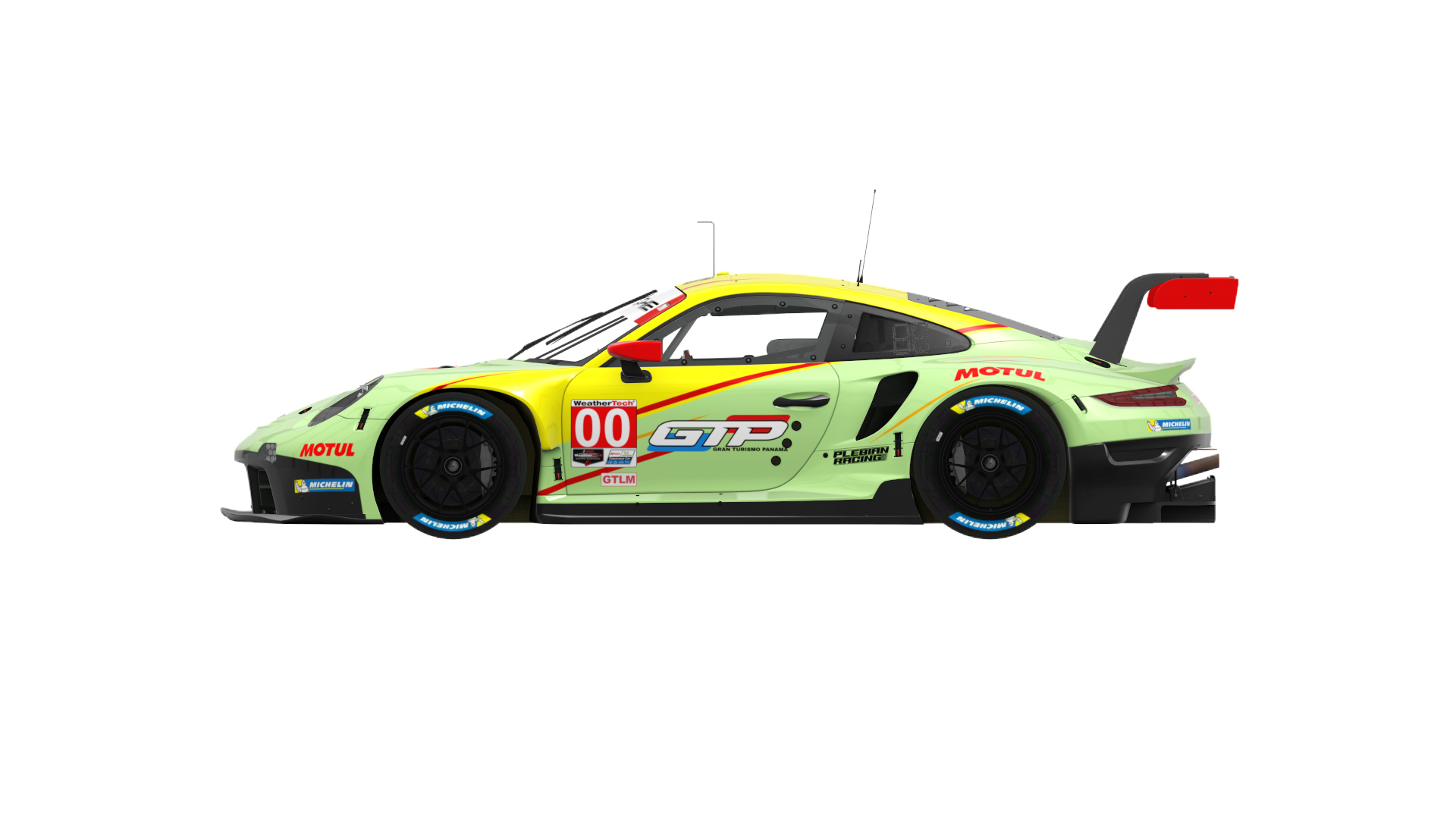 Porsche 911 RSR 2021 GTLM, skin imsa_green_yellow