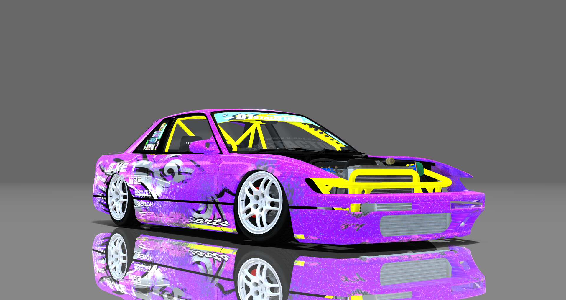 DTP Nissan Silvia S13 Missile, skin SMILE_purple