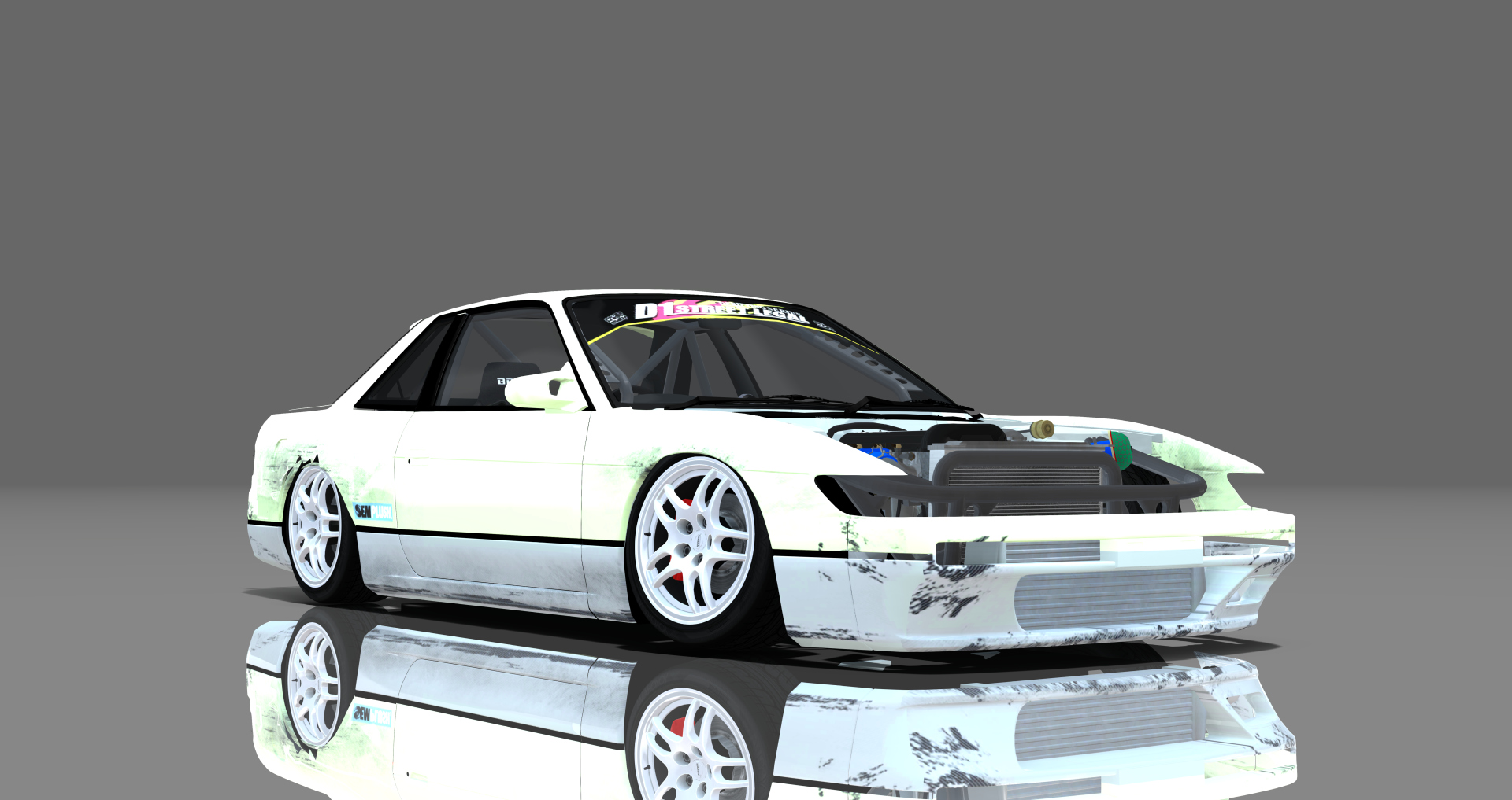 DTP Nissan Silvia S13 Missile, skin twotone_green_grey