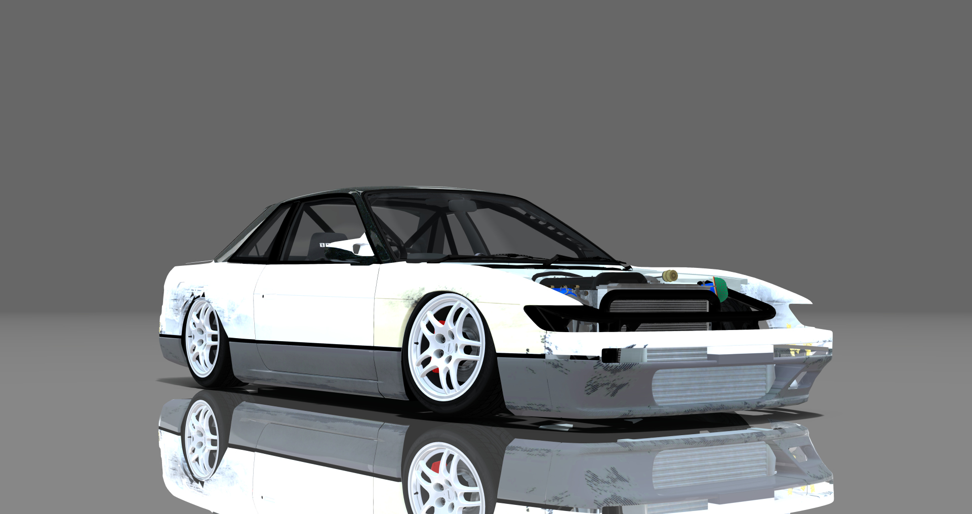 DTP Nissan Silvia S13 Missile, skin twotone_white_silver