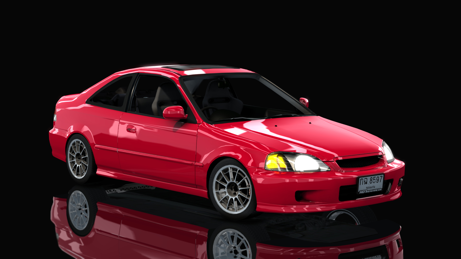 HOTHEAD21 Honda Civic EK Coupe, skin Red