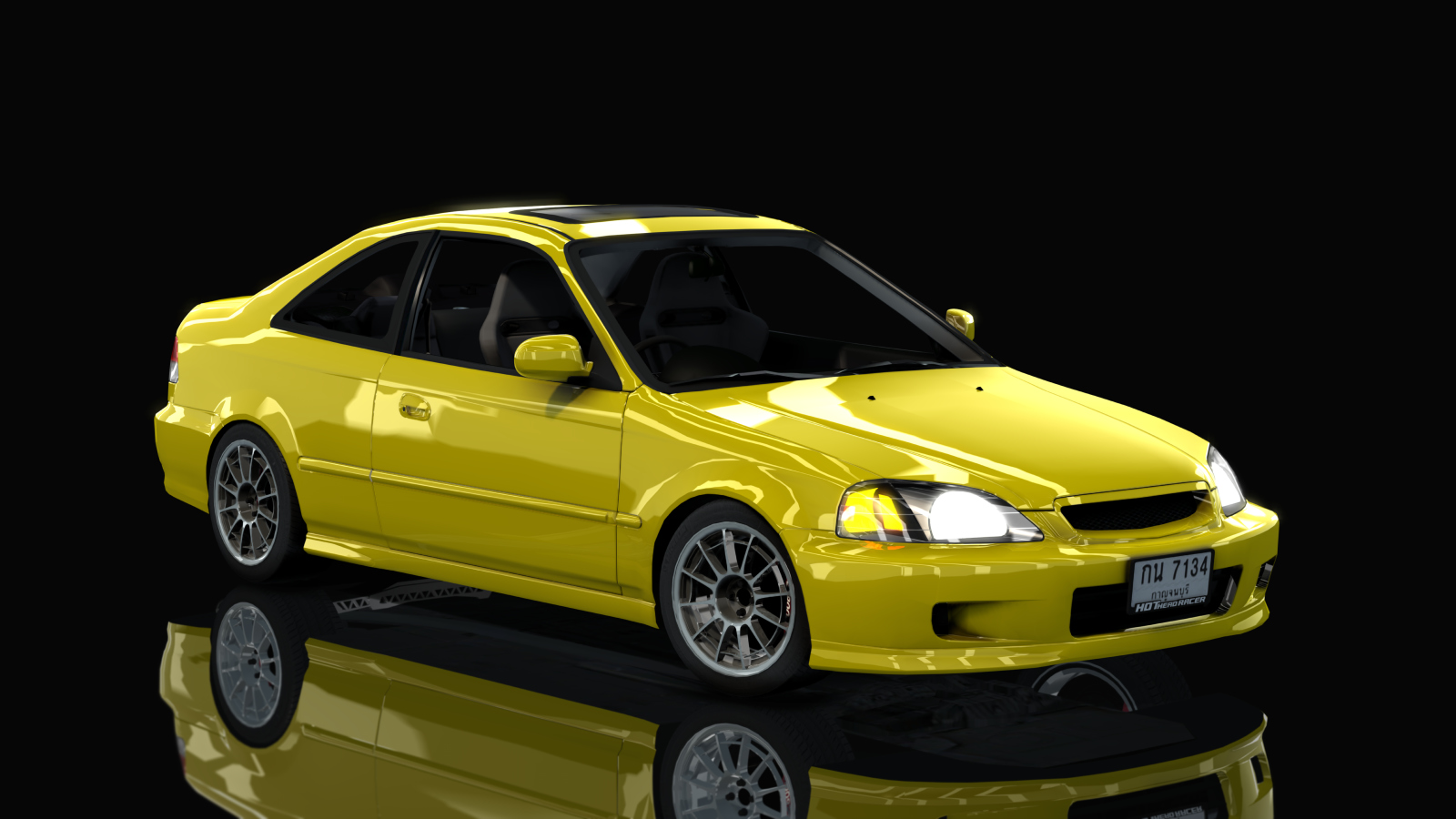 HOTHEAD21 Honda Civic EK Coupe, skin Yellow