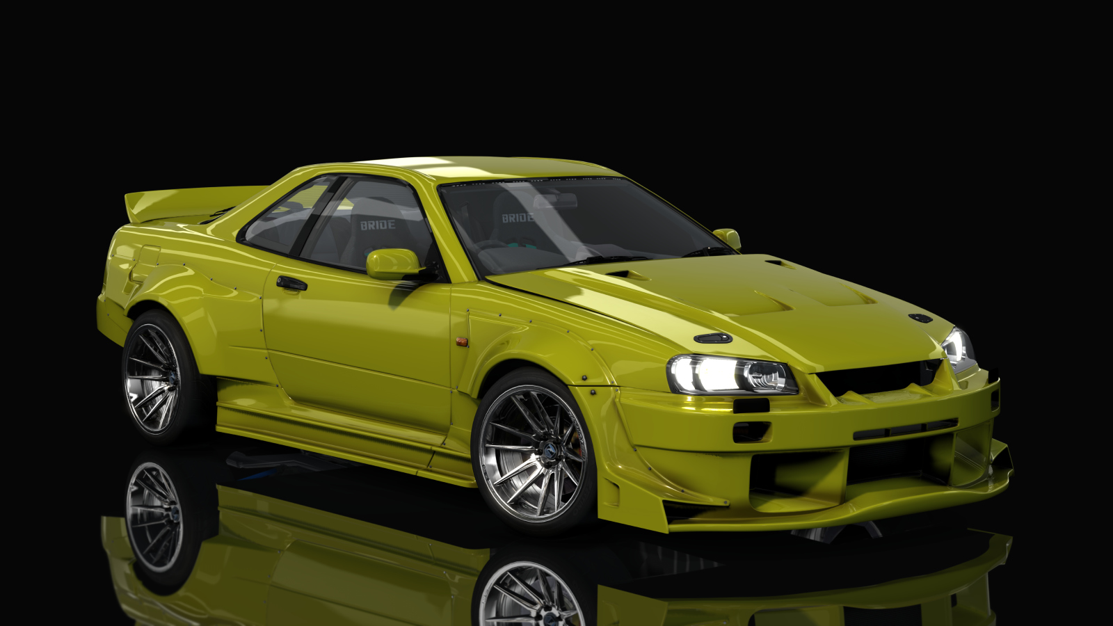 HOTHEADDRIFT2.0 Nissan Skyline GTR R34, skin envy_sulfur_yellow