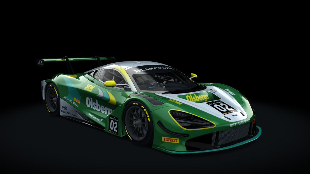 McLaren 720S GT3, skin Olsbergs_green