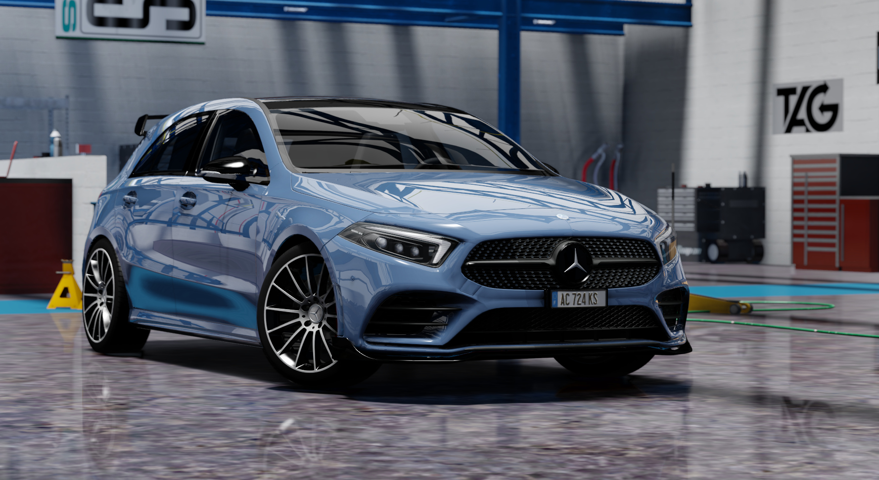 Mercedes-Benz A45s, skin Denim Blue